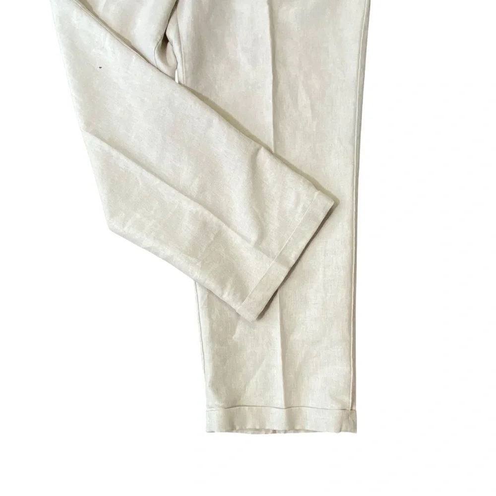 Havana Shirt Co. men's size 42/32 Linen Blend Cream Trouser Pant Vacation Cruise